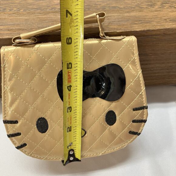 Hello Kitty Clutch Purses Small Bag With Extra Strap (3) Gold Pink White 7” X 7” - Picture 12 of 12